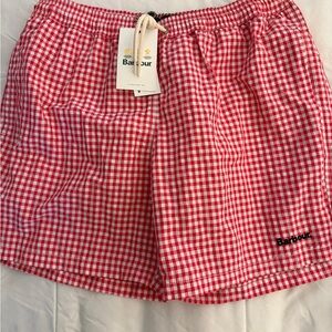 Barbour Red Checkered Swim Shorts